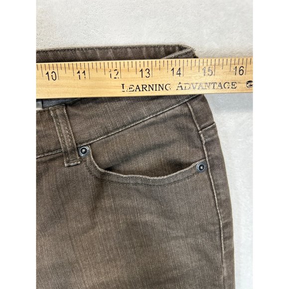 Chicos Jeans Womens 0 Brown Platinum Denim Ultimate Fit Slim Leg Stretch - Picture 6 of 9